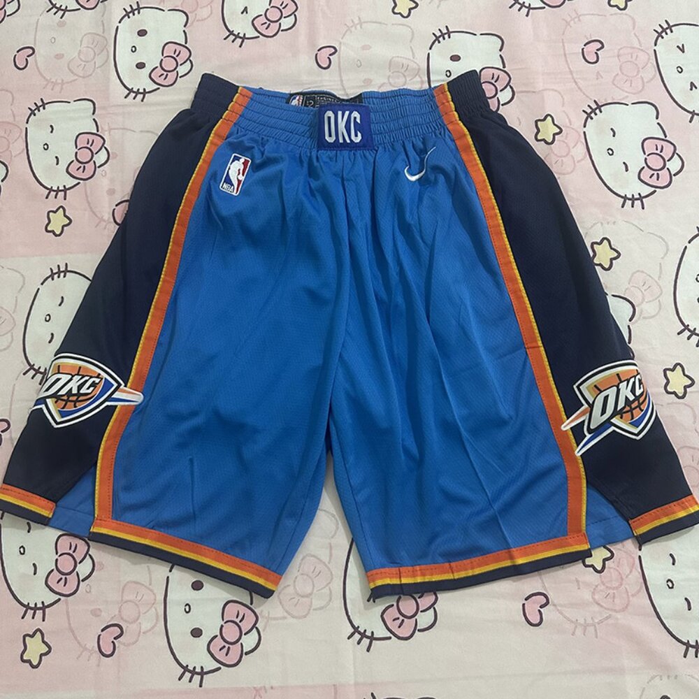 NBA Thunder Logo Blue Basketball Shorts